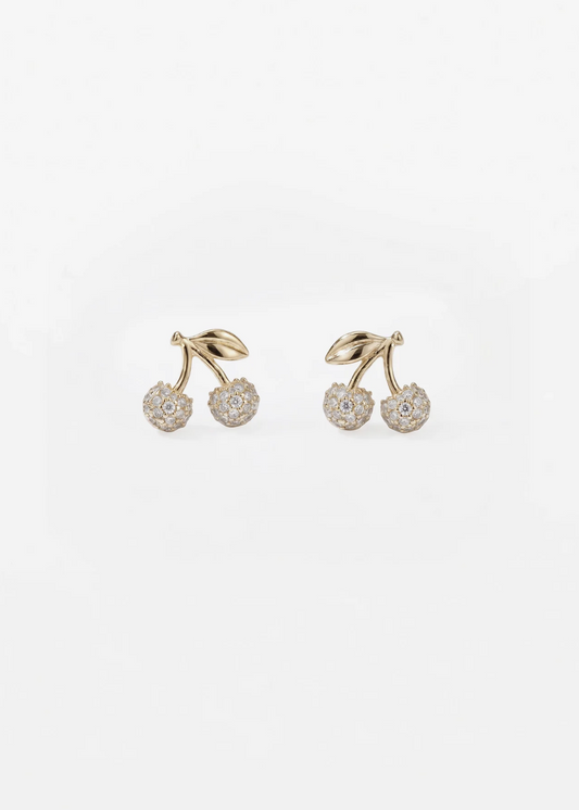 Earrings Crystal Cherries - Gold |  Abbey Road Kaikoura