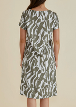 Load image into Gallery viewer, Elwood Dress / Olive Geometric Print_2 | Abbey Road Kaikoura
