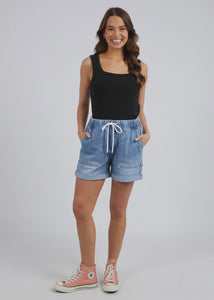Emma Relaxed Denim Short Blue Wash | Abbey Road Kaikoura
