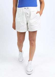 Emma Relaxed Denim Short Vintaged White | Abbey Road Kaikoura