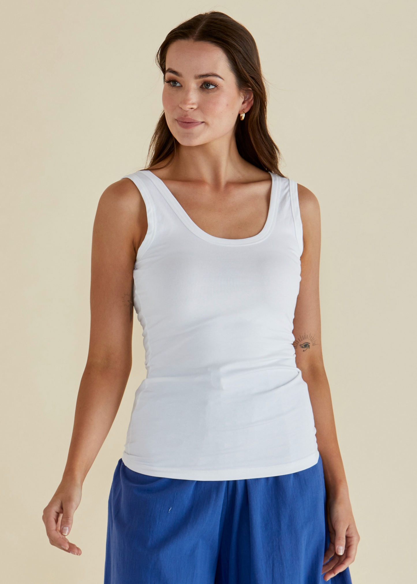 Emma Scoop Tank - White | Abbey Road Kaikoura