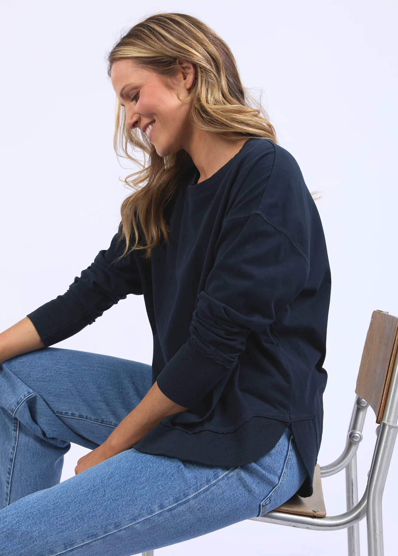 Farrah Long Sleeve Navy | Abbey Road Kaikoura