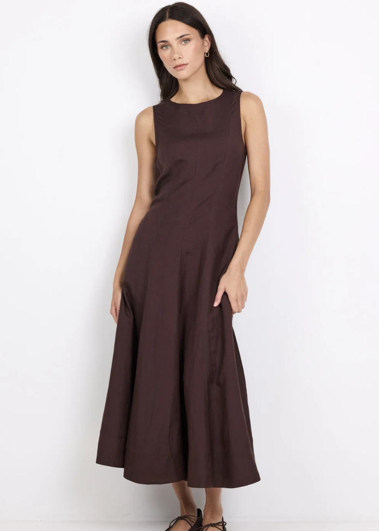 Forum Chocolate Panelled Sleeveless Maxi Dress | Abbey Road Kaikoura