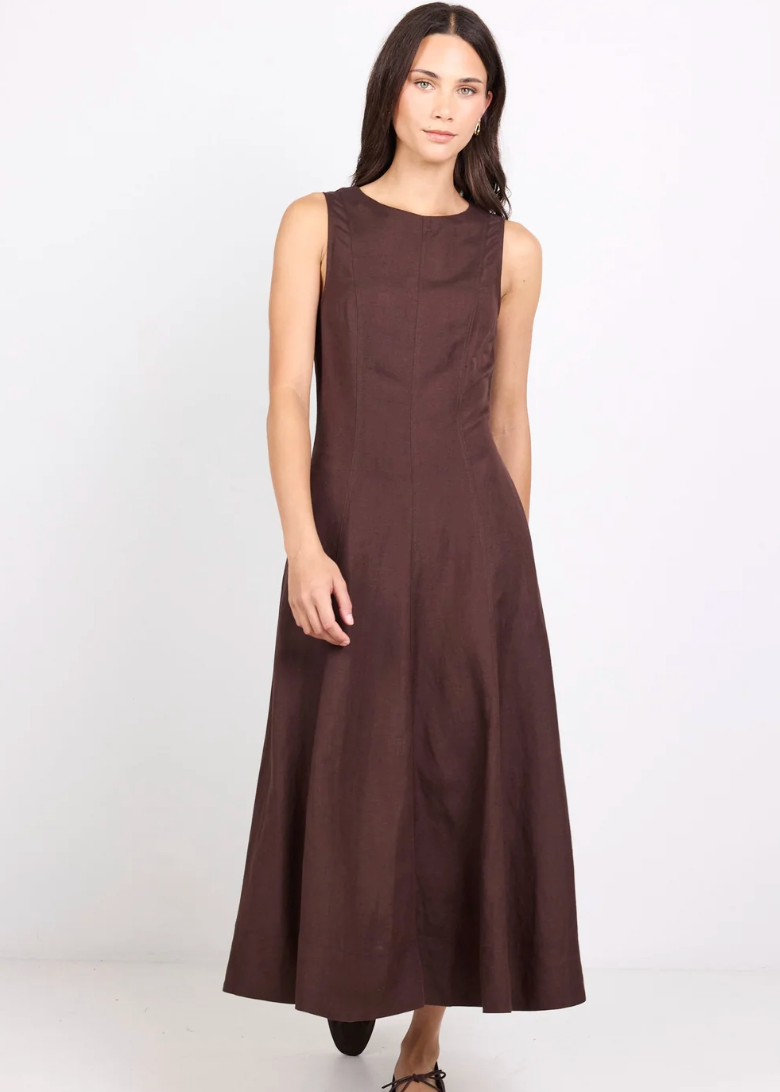 Forum Chocolate Panelled Sleeveless Maxi Dress | Abbey Road Kaikoura