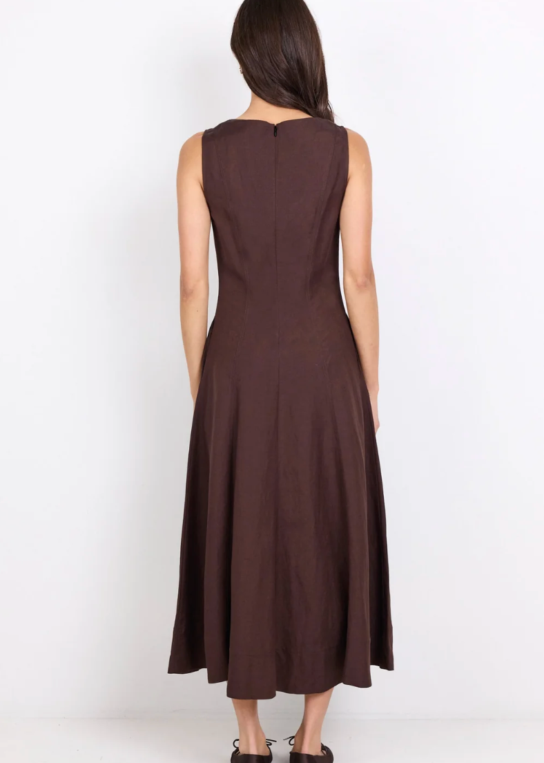 Forum Chocolate Panelled Sleeveless Maxi Dress | Abbey Road Kaikoura