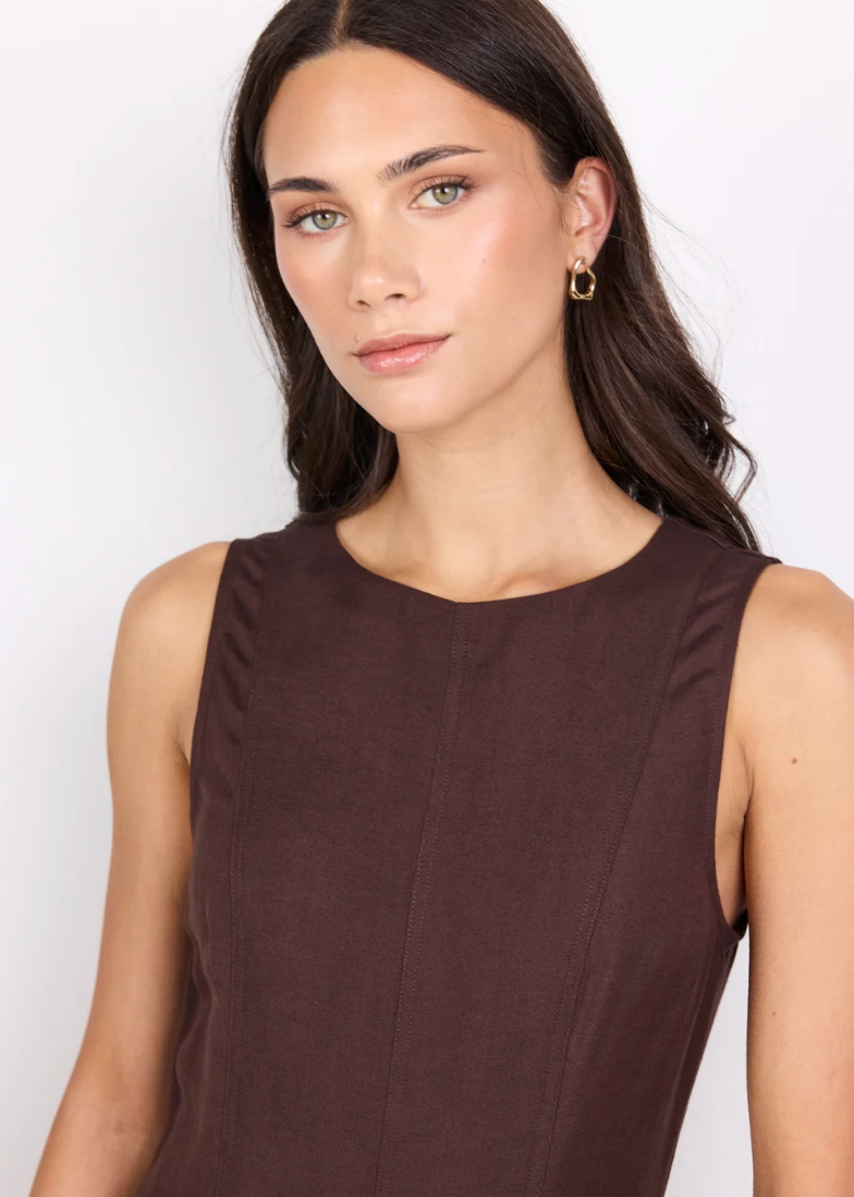 Forum Chocolate Panelled Sleeveless Maxi Dress | Abbey Road Kaikoura