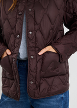 Load image into Gallery viewer, Frankly Chocolate Boxy Snap Front Puffer Jacket | Abbey Road Kaikoura