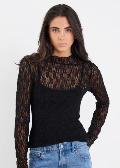 Giving Lace Top Black | Abbey Road Kaikoura