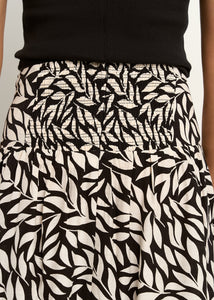 Goodness Black Leaves Shirred Back Maxi Skirt | Abbey Road kaikoura
