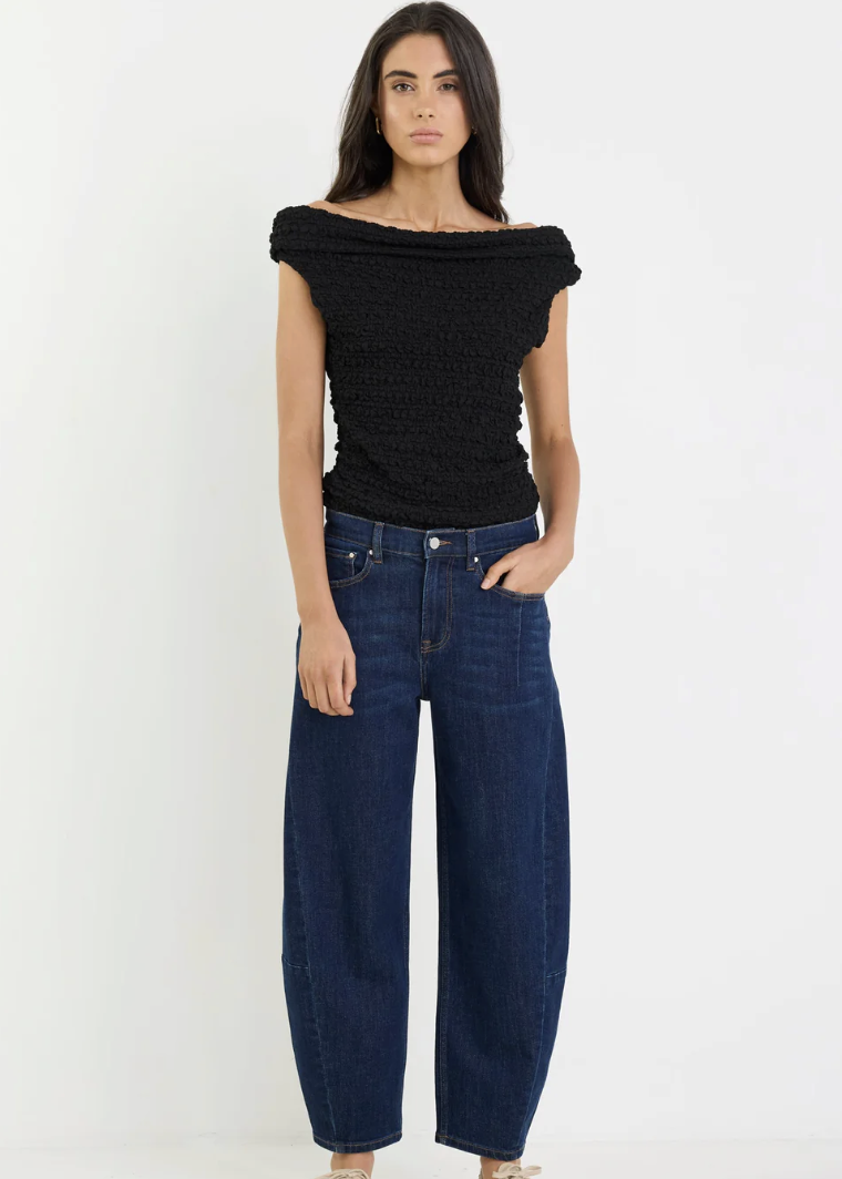 Graduate Dark Blue Stretch Barrel Jeans  | Abbey Road Kaikoura