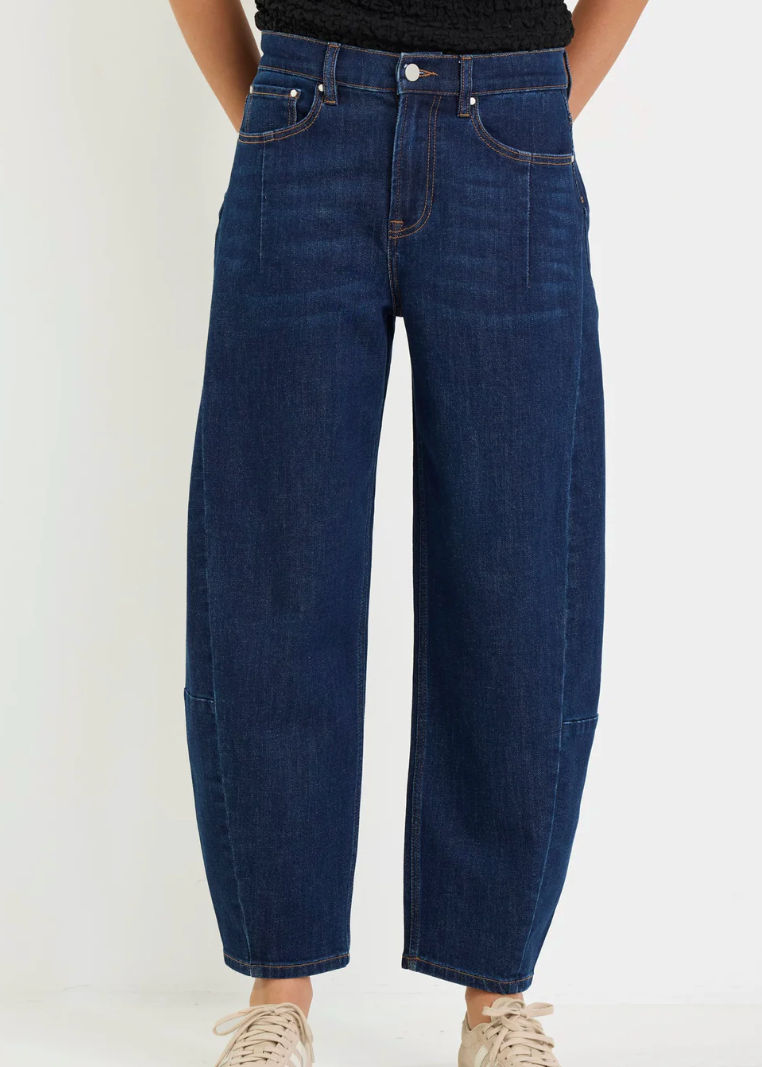 Graduate Dark Blue Stretch Barrel Jeans  | Abbey Road Kaikoura