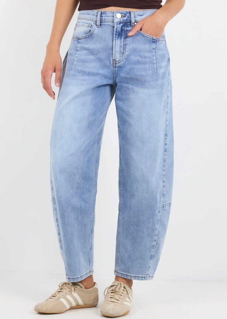Graduate Light Blue Stretch Barrel Jeans | Abbey Road Kaikoura