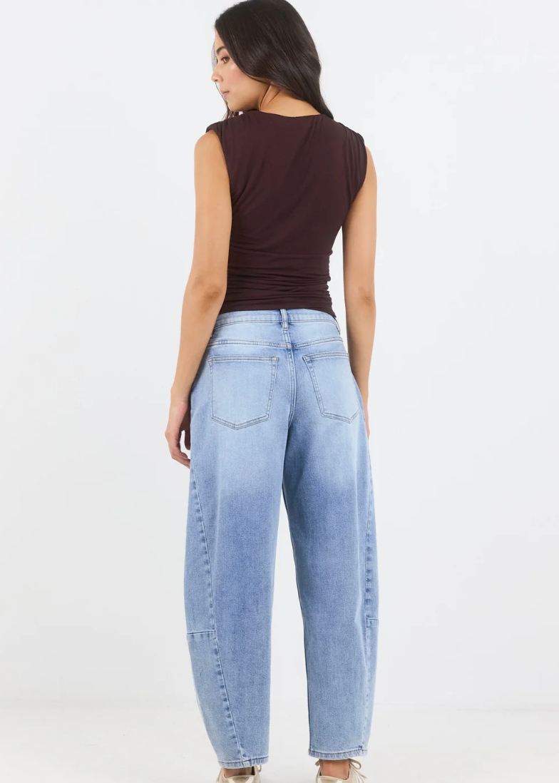 Graduate Light Blue Stretch Barrel Jeans | Abbey Road Kaikoura