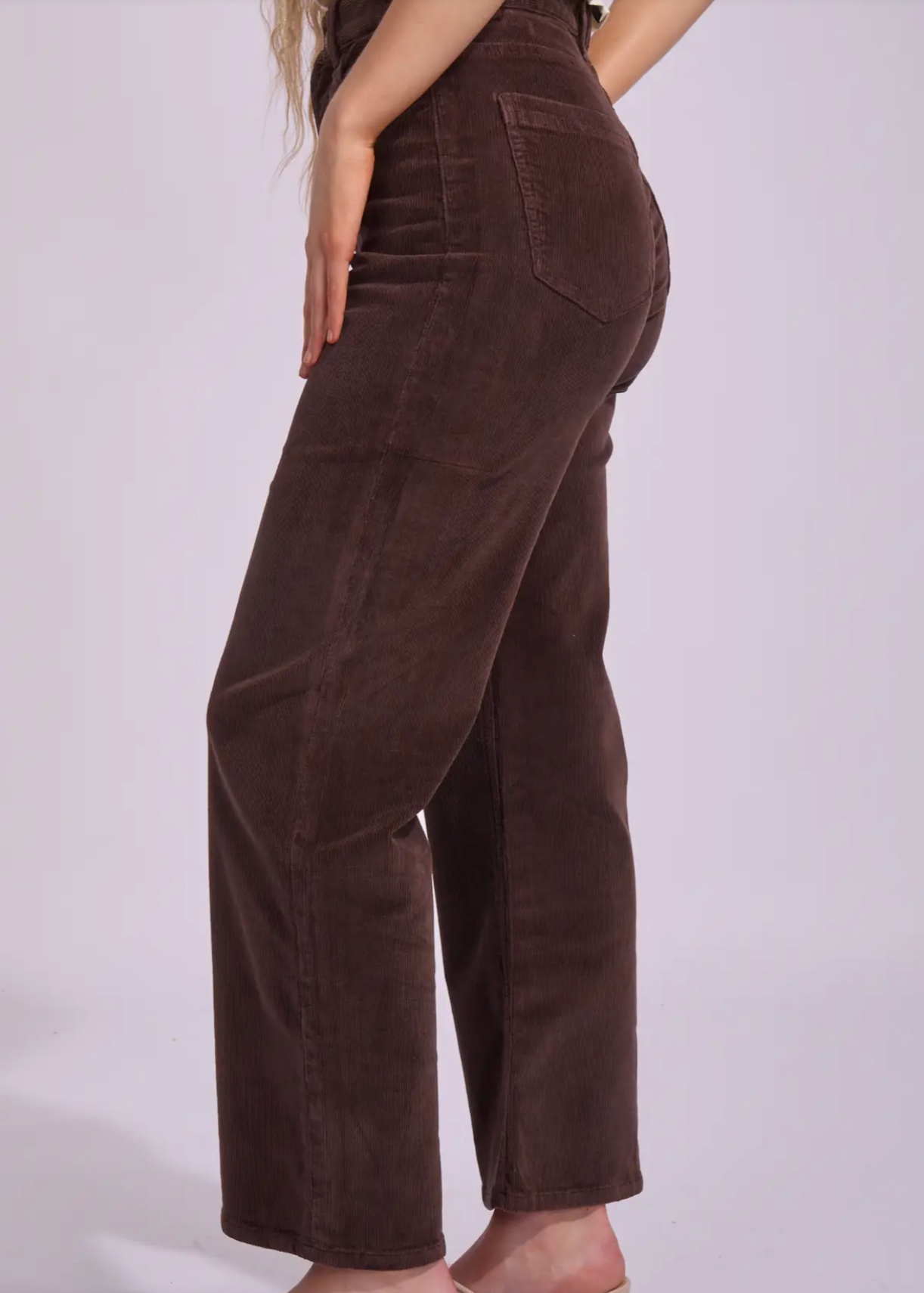 Holly High Rise Stretch Wide Cord Pant - Bitter Chocolate | Abbey Road Kaikoura