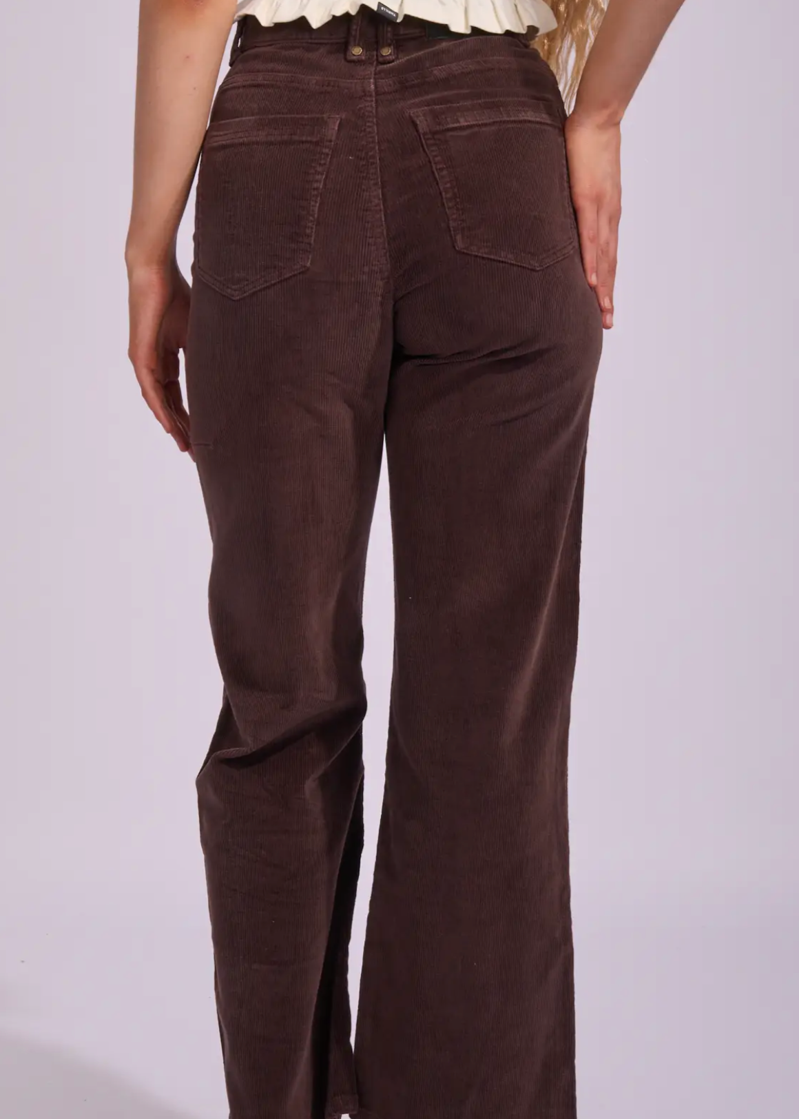 Holly High Rise Stretch Wide Cord Pant - Bitter Chocolate | Abbey Road Kaikoura