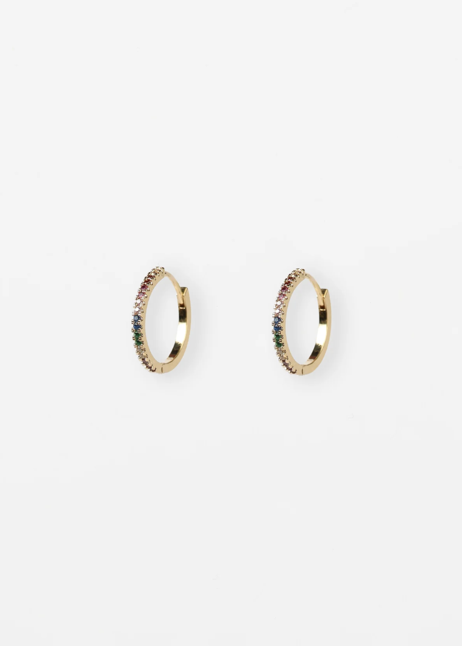 Hoop Multi Crystals - Gold | Abbey Road Kaikoura