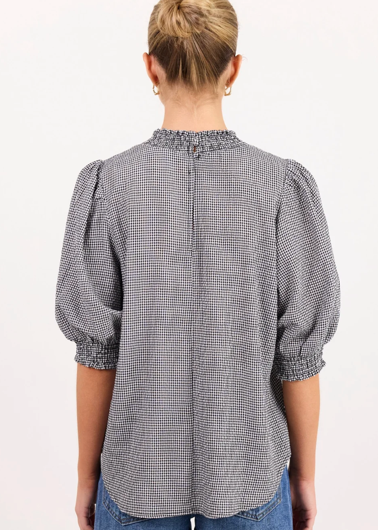 Influential Black White Gingham High Neck Top | Abbey Road Kaikoura