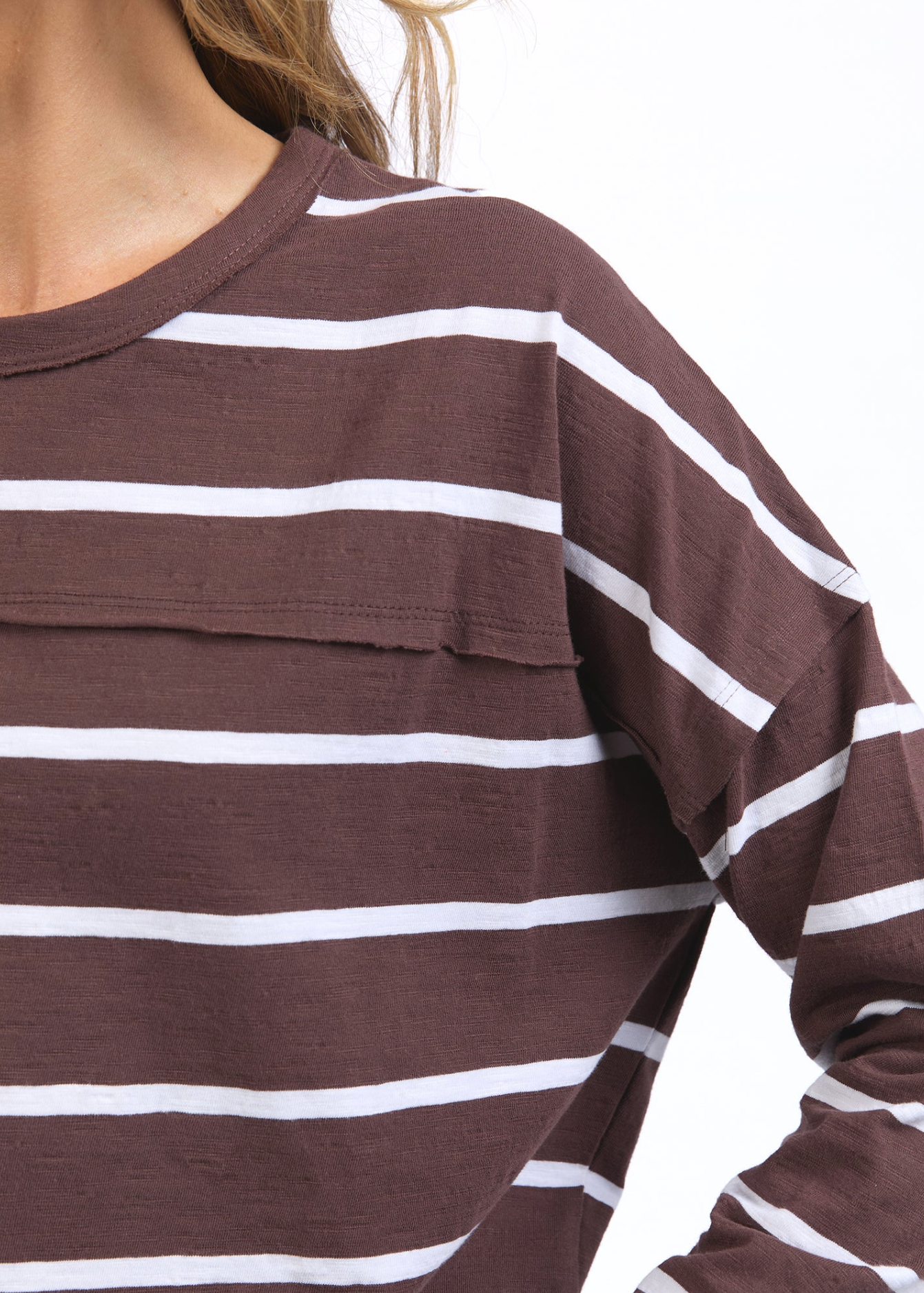 Jayne Stripe Throw On - Chocolate White Stripe | Abbey Road Kaikoura