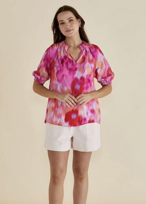 Joanne Blouse Floral Abstract | Abbey Road Kaikoura