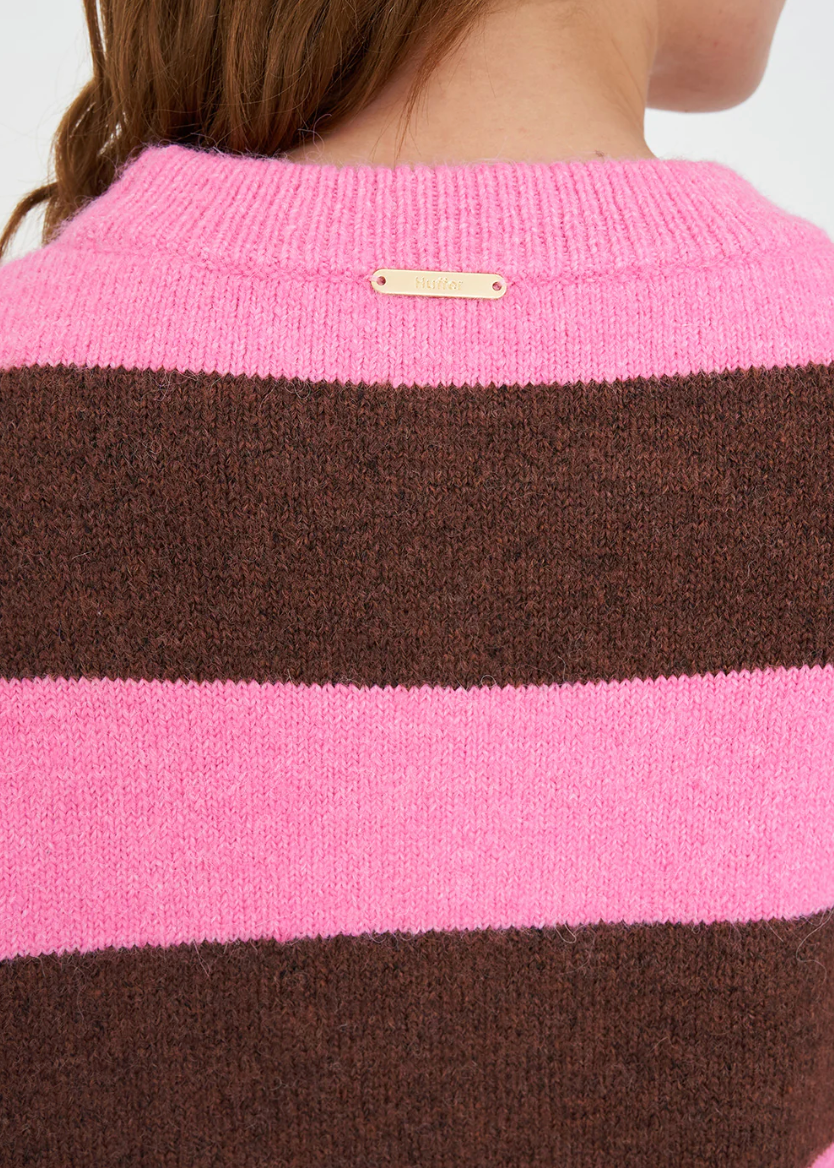 Kenzie Knit Crew Petal/Chestnut | Abbey Road Kaikoura