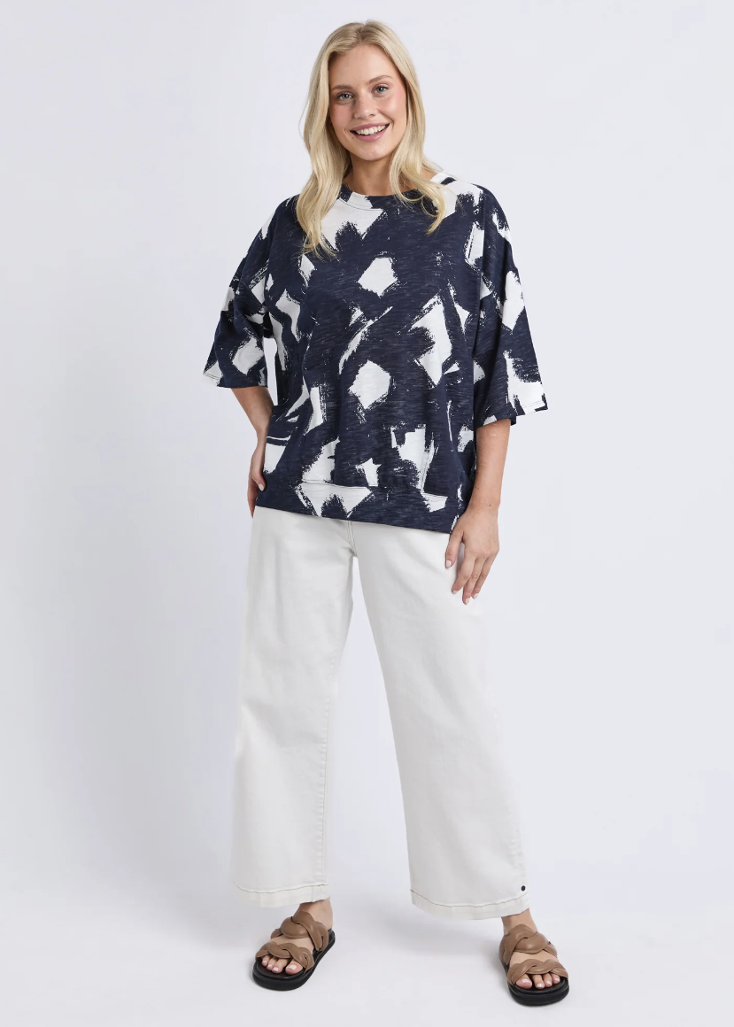 Klee Sweat - Navy Yardage Print | Abbey Road Kaikoura