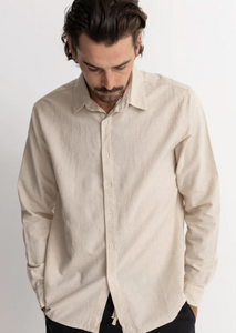 RHYTHM Classic Linen LS Shirt Sand | Abbey Road Kaikoura