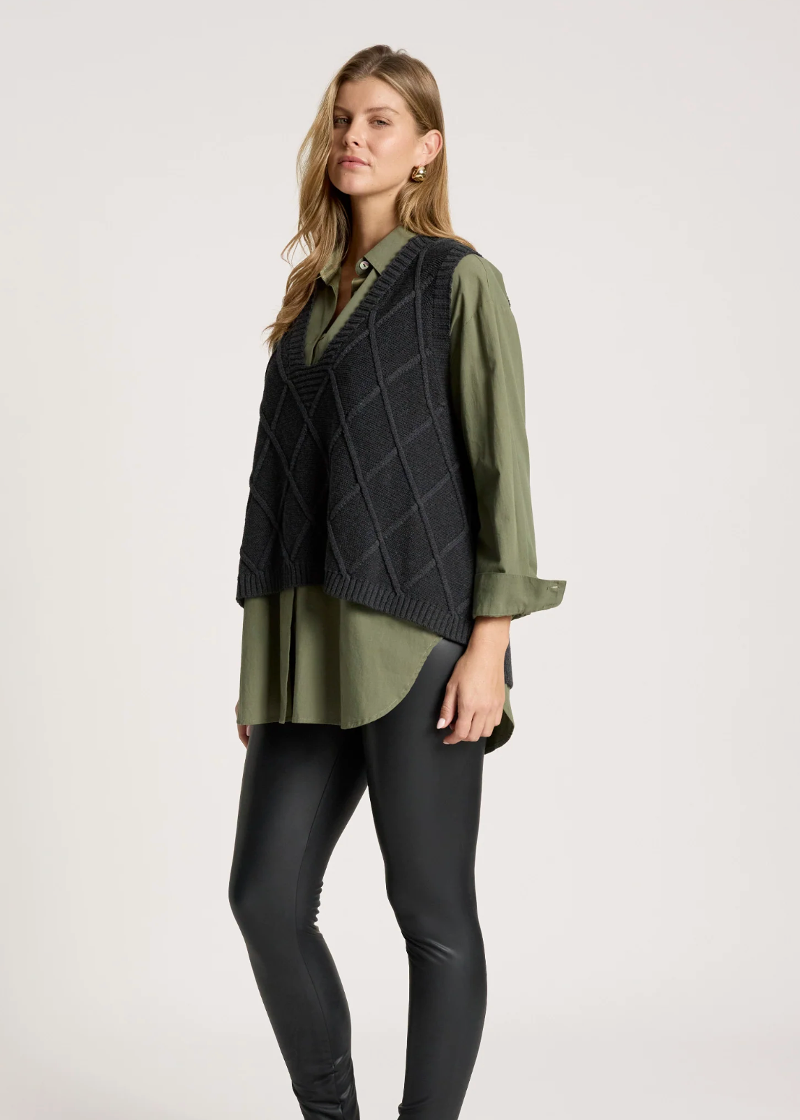 Liora Knit Vest - Char | Abbey Road Kaikoura