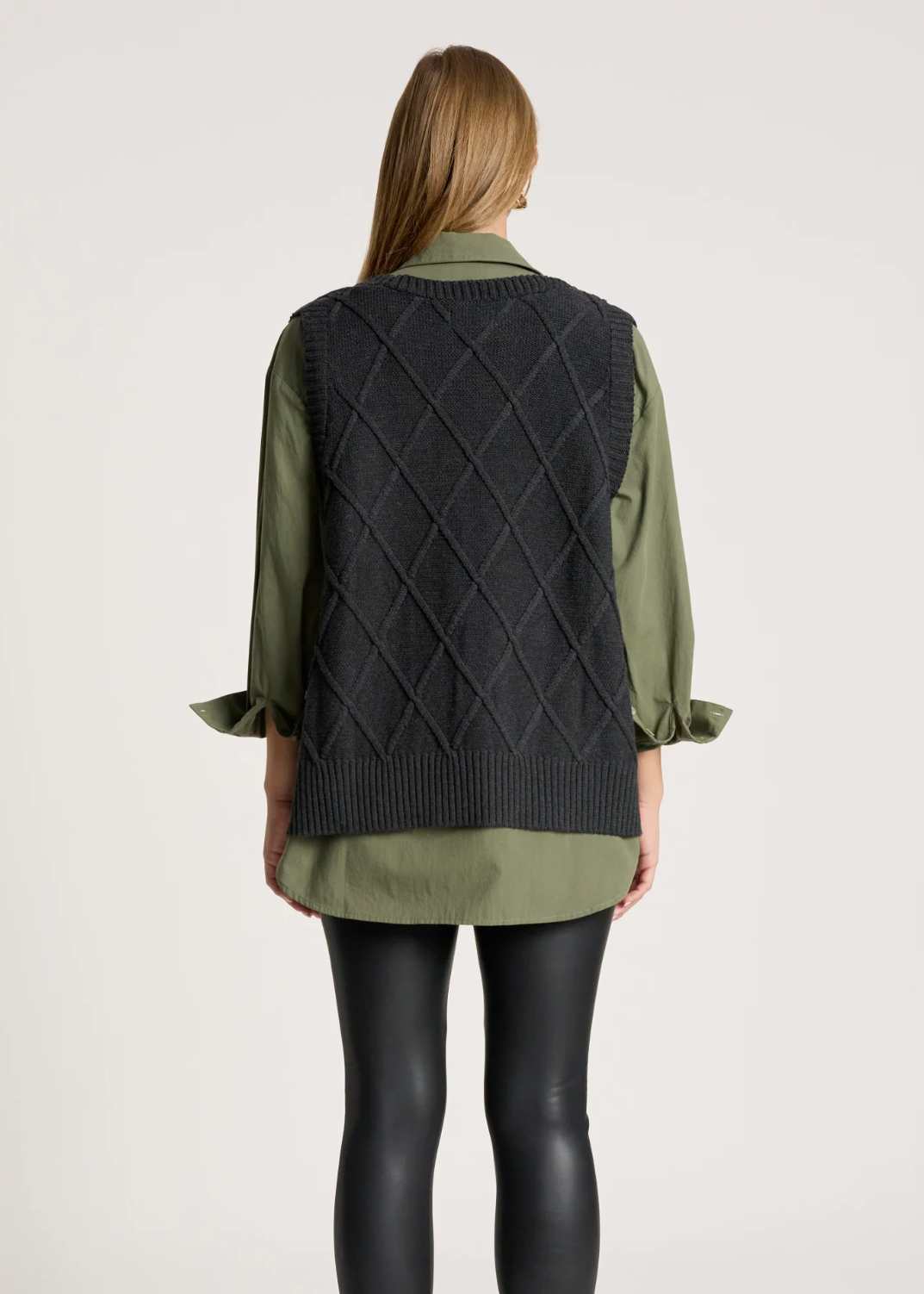 Liora Knit Vest - Char | Abbey Road Kaikoura