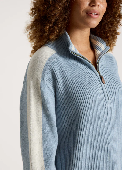 Liora Zip Jumper - Lake/Bisque | Abbey Road Kaikoura