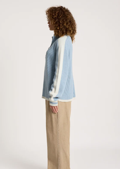 Liora Zip Jumper - Lake/Bisque | Abbey Road Kaikoura