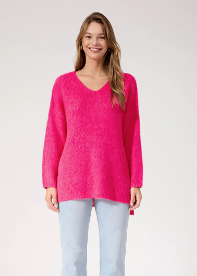 Lyon Relaxed Jumper - Hot Pink/ One Size