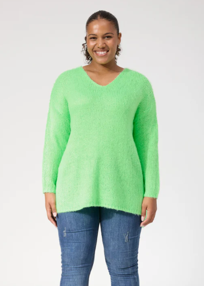 Lyon Relaxed Jumper - Lime / One Size