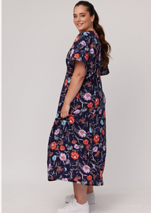 Lemon Tree Mavis Dress Navy Floral | Abbey Road Kaikoura