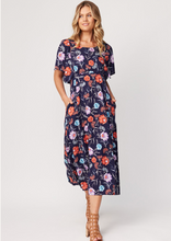 Load image into Gallery viewer, Lemon Tree Mavis Dress Navy Floral | Abbey Road Kaikoura