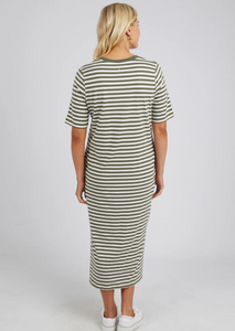 Elm Merry Tee Dress Clover/Pearl Stripe|Abbey Road