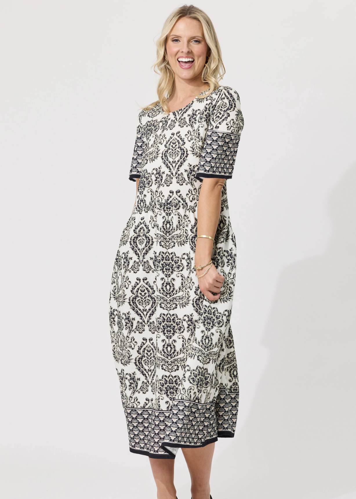 Madonna Dress - Black Persian | Abbey Road Kaikoura