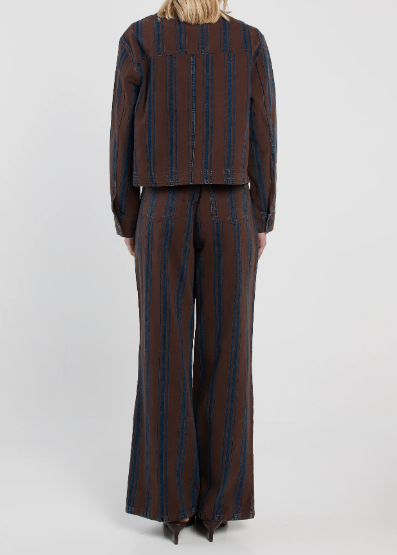 Maja Stripe Jean - Choc/Rinse Brown | Abbey Road Kaikoura