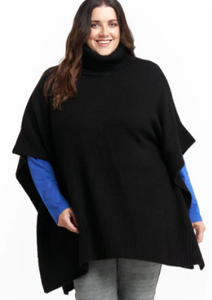 Betty Basics Manhattan Roll Neck Poncho/Concrete |Abbey Road