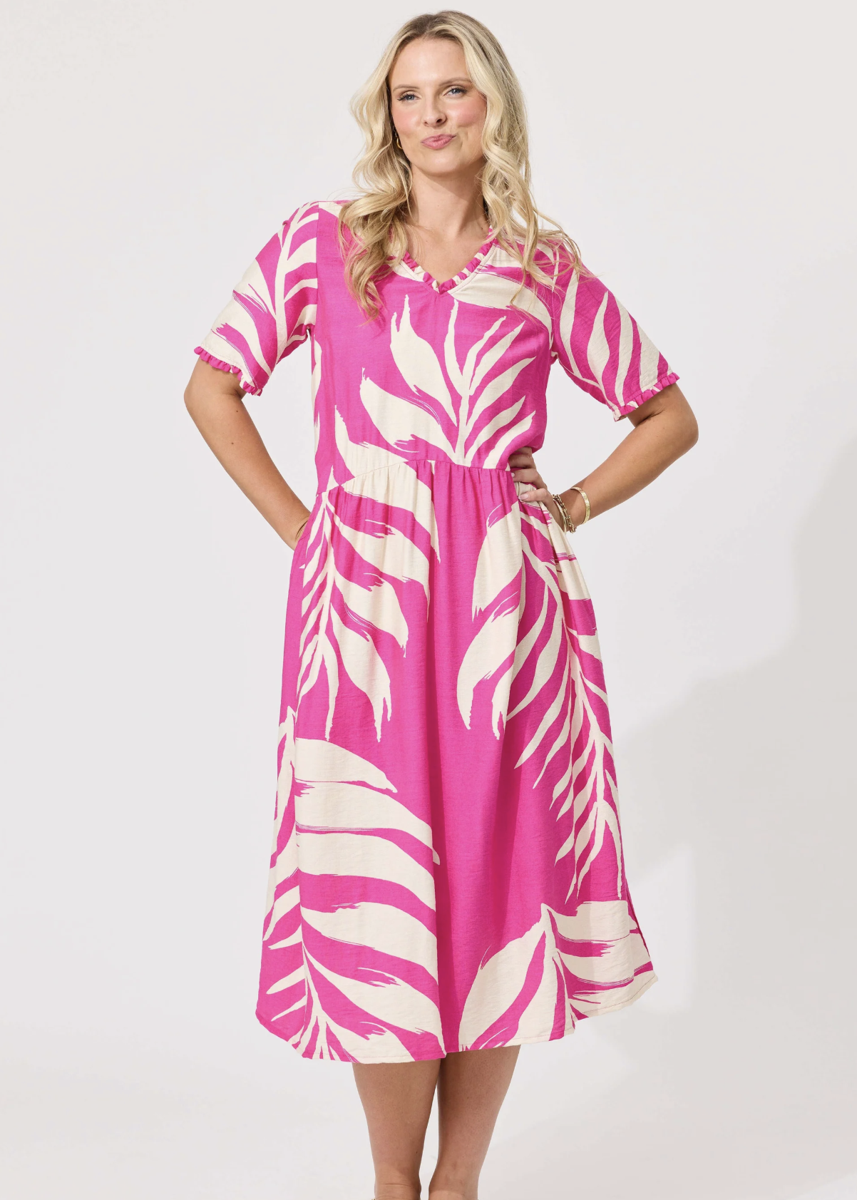 Marissa Dress - Floral Fuchsia | Abbey Road Kaikoura