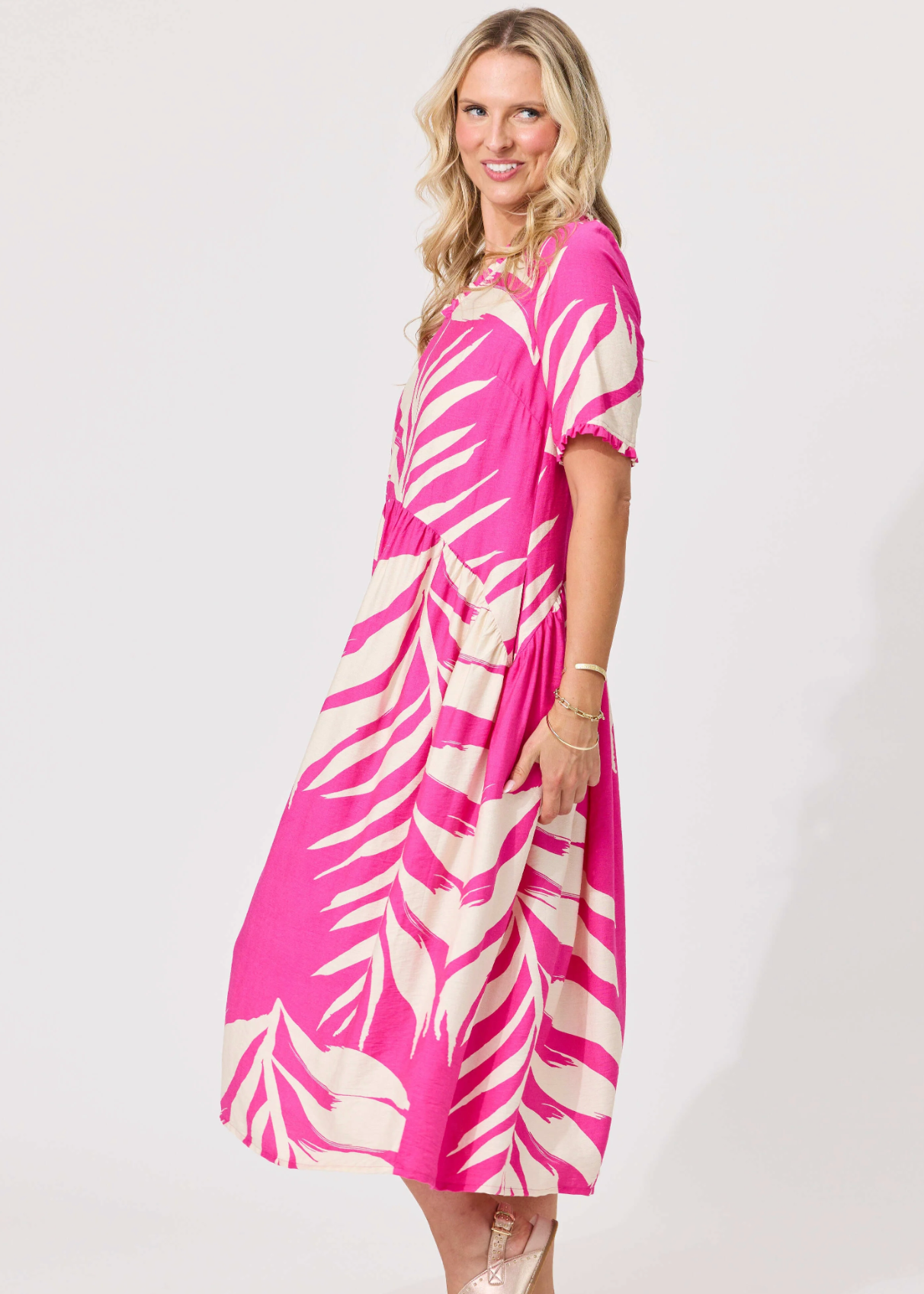 Marissa Dress - Floral Fuchsia | Abbey Road Kaikoura