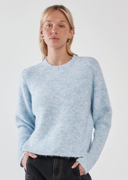 Marli Boxy Rib Knit - Pale Blue | Abbey Road Kaikoura