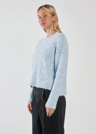 Marli Boxy Rib Knit - Pale Blue | Abbey Road Kaikoura