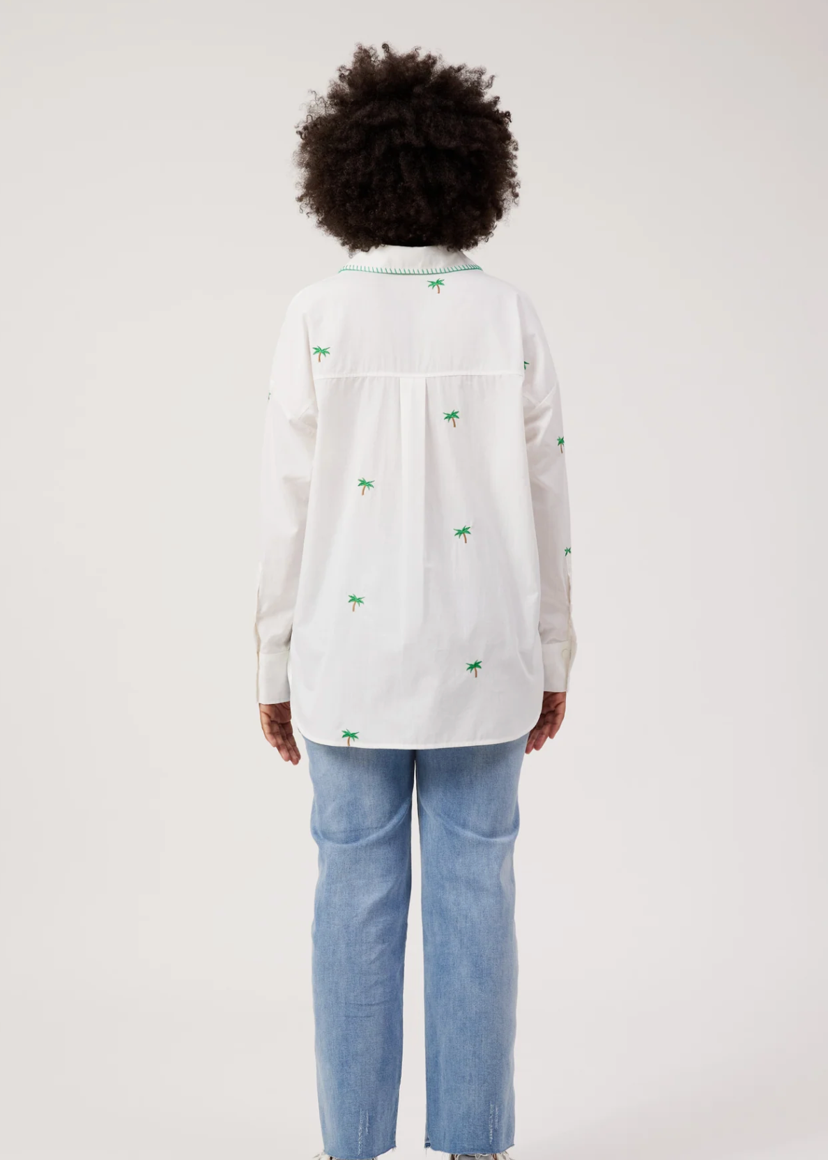Mauritius Embroidered Shirt White  | Abbey Road Kaikoura