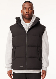 Huffer Mens Block Down Vest/Black|Abbey Road