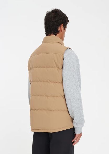Mens Classic Down Vest Tan | Abbey Road Kaikoura