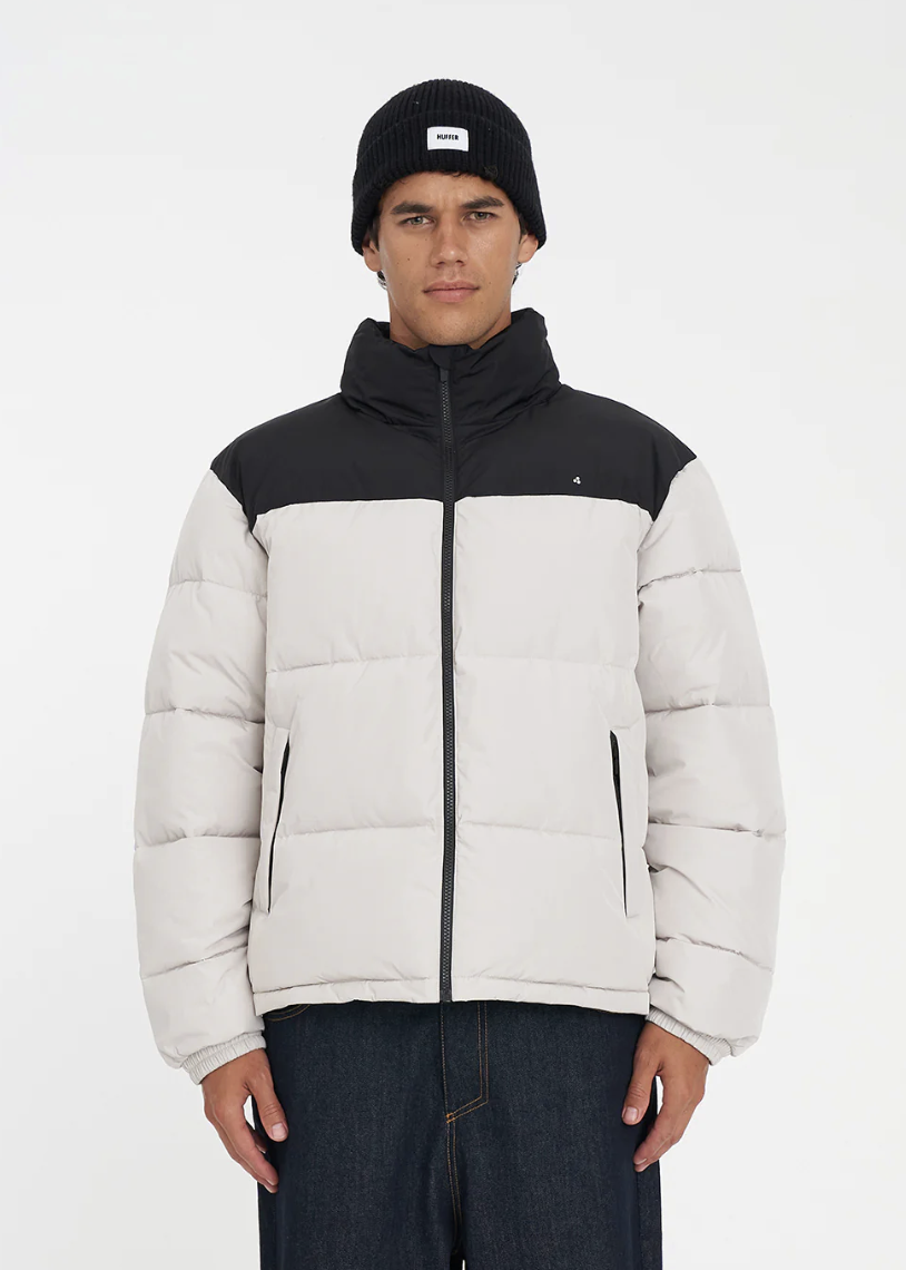 Mens Duo Puffer JKT MoonRock/Black | Abbey Road Kaikoura
