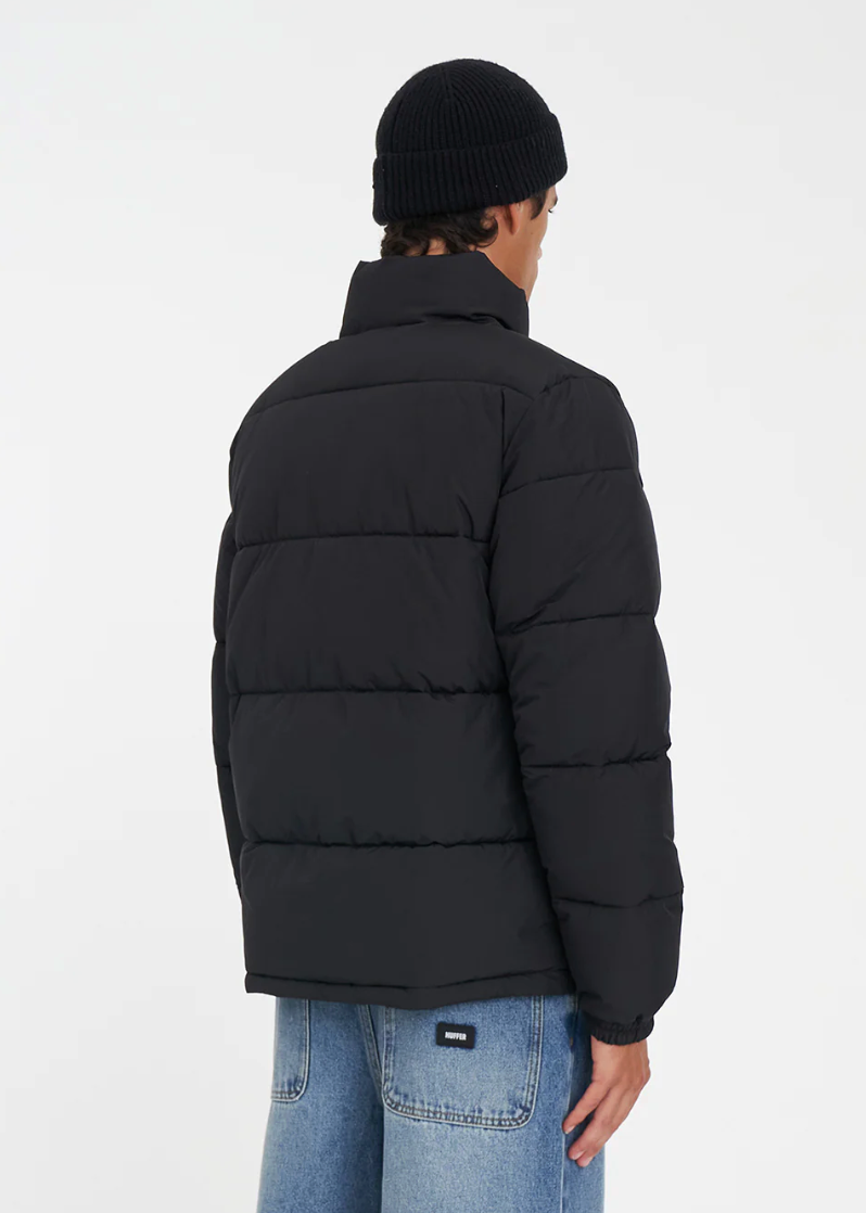 Mens HFR Track Puffer Jacket - Black | Abbey Road Kaikoura