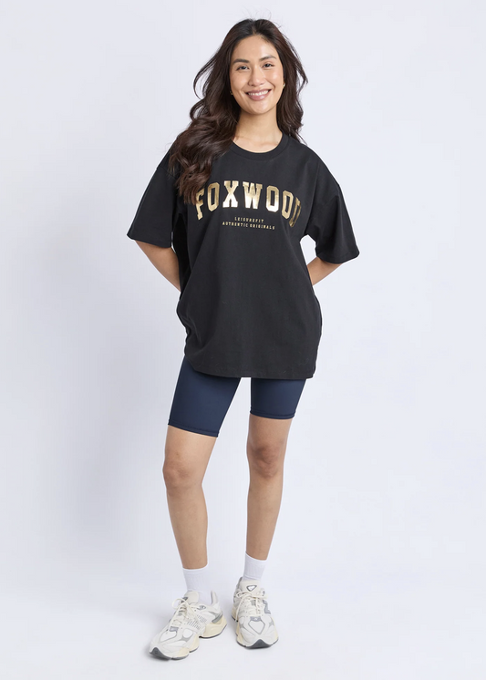 Metallic Interval Tee - Black/Gold | Abbey Road Kaikoura