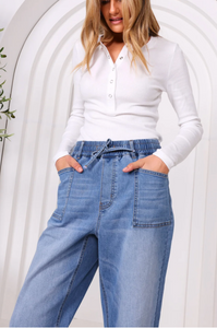 Monaco Leo Barrel Jean Blue | Abbey Road Kaikoura 