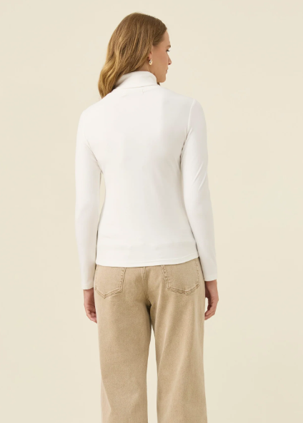 Naria Roll Neck Top - Ivory  | Abbey Road Kaikoura 